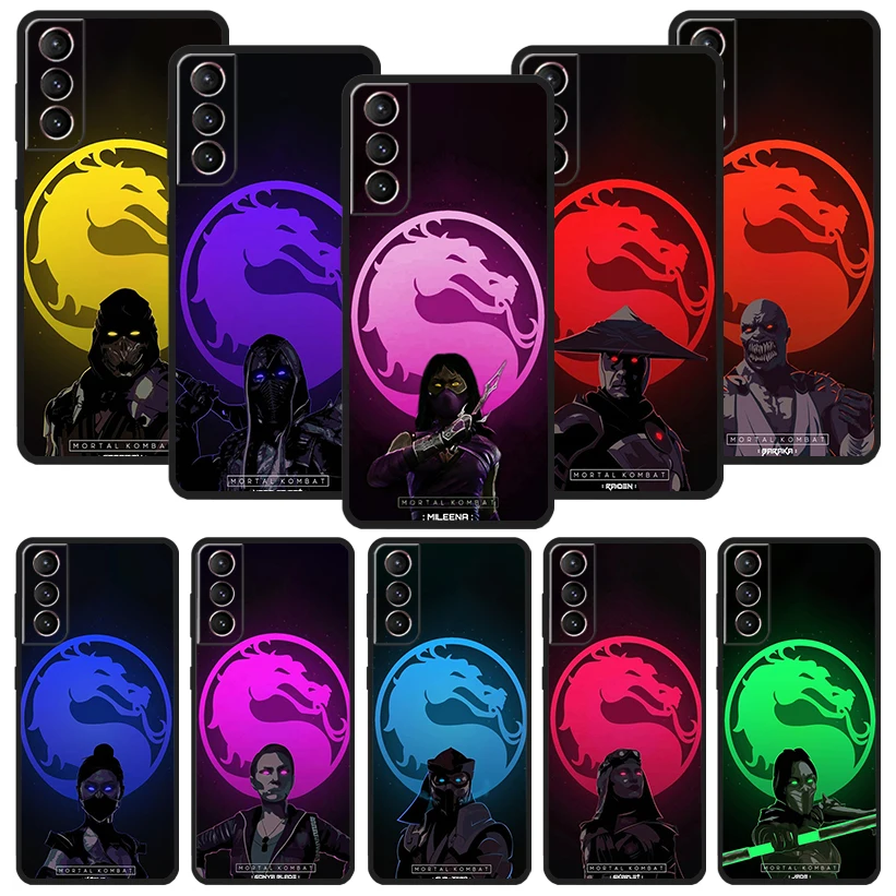 Scorpion Zero Sub Mortal Kombat Custodia Per Telefono Nera Per Samsung Galaxy S24 S21 S22 S23 Ultra S20 Fe S10 Plus S10E S9 + Silicone Sof