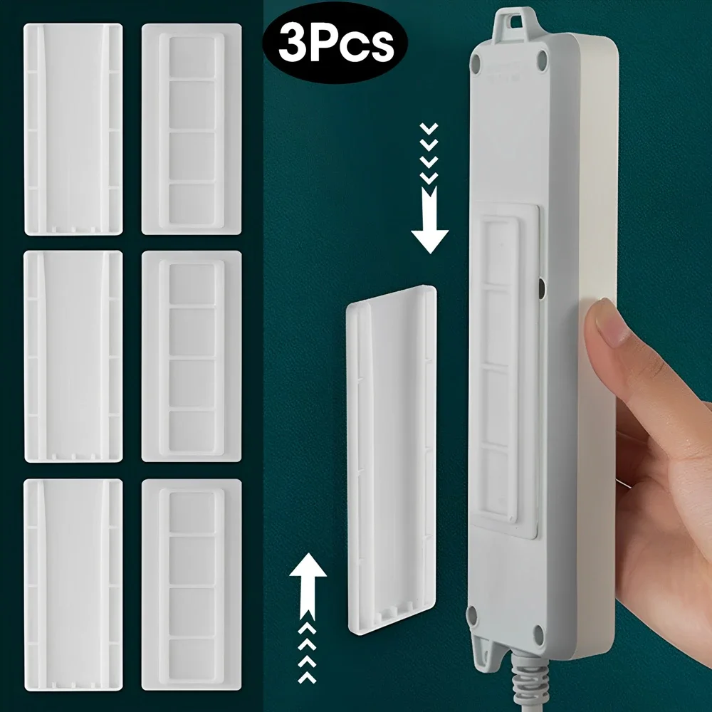 Wall-Mounted Socket Fixer Storage Hook 3/1Pcs For Extension Cable Wire Organizer