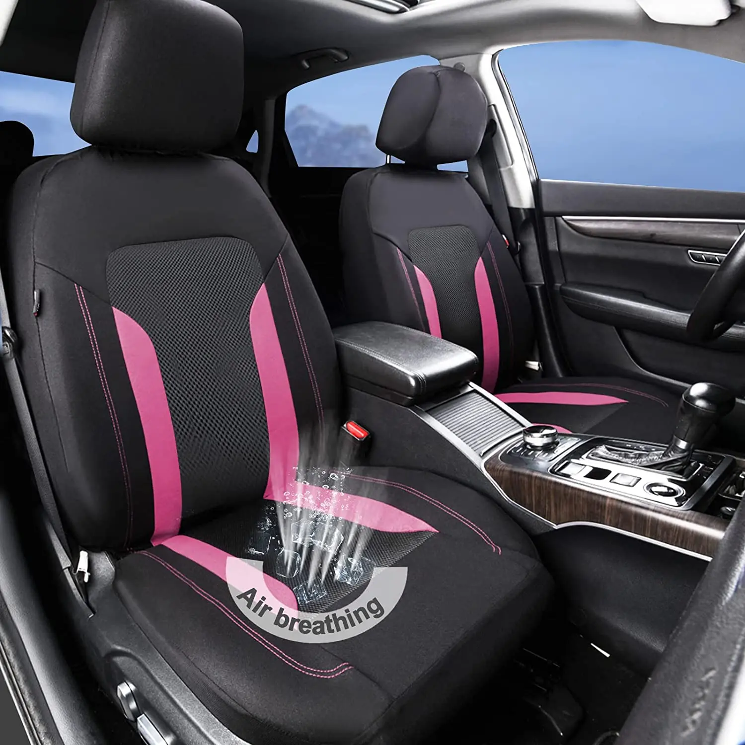 Coprisedili auto in pelle PU universale Airbag compatibile Universal Fit La  maggior parte degli accessori per auto SUV auto Set cuscini di copertura a  cinque posti