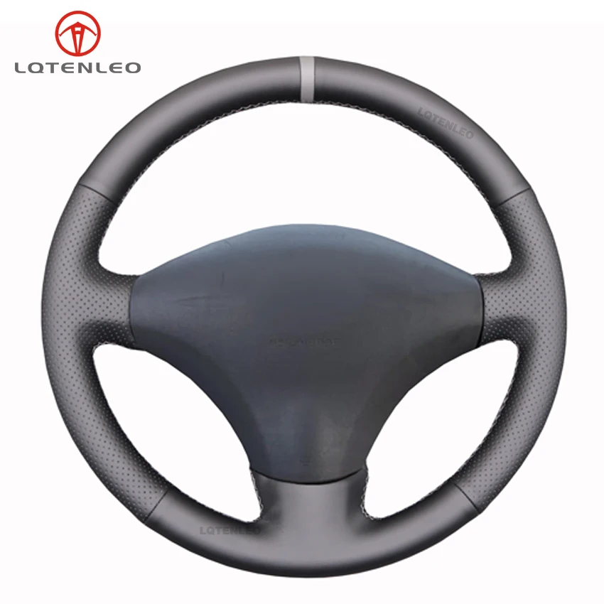 Lqtenleo Black Artificial Leather Steering Wheel Cover For Toyota Yaris