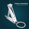Stainless Steel Ultra-thin Foldable Hand Toe Nail Clippers Cutter With Keychain Cutter Trimmer Silver Nail Tool Kit Key Ring 3