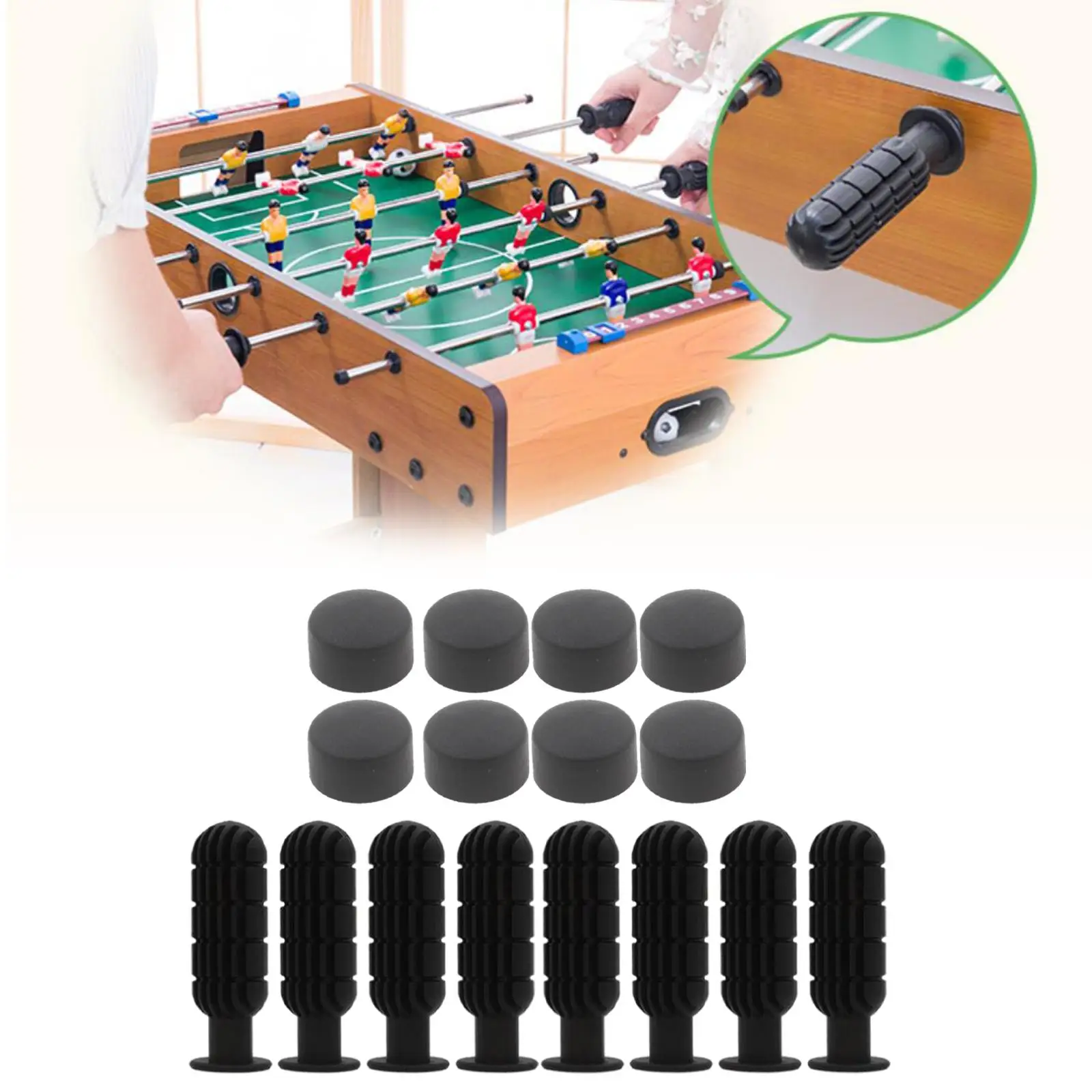 Foosball Replacement Table Soccer Game Handle Grips End 8 Pairs Home Table Soccer Rods Accessories Components Parts table football game,tabletop soccer game