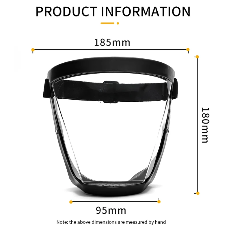 Transparent Full Face Mask Kitchen Anti-splash Security Shield Safety Glasses Facial Mask Eye Protection Anti-fog Windproof