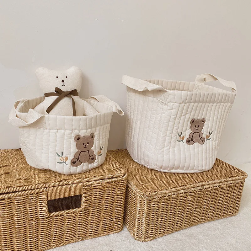 

Mommy Bag Embroidery Storage Bag Baby Diaper Clothes Storage Bag Children's Toys Finishing Multi-purpose Storage Diaper Bags