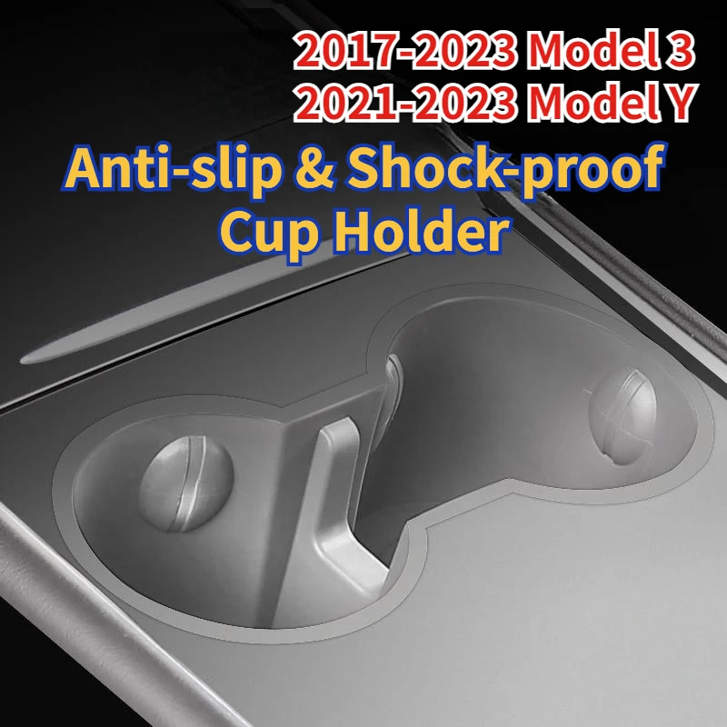 

[Model 3 Model Y] Tesla Cup Limiters, Tesla Central Control Water Cup Holders, Anti-slip Shock-absorbing Bottler Coaster
