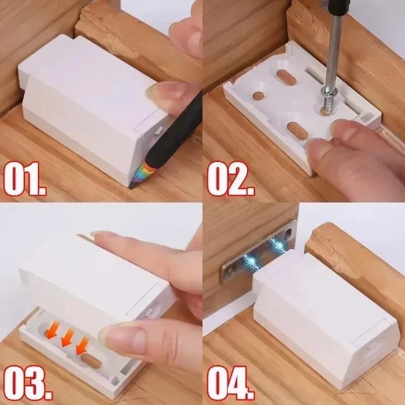 Cabinet Door Bouncer Magnetic Door Catches Wardrobe Stops Drawer Push Closer Cabinet Latch Catch Heavy Duty Closers 1/4sets magnetic cabinet catches door closer door catches magnetic cabinet latches cabinet door latch door stops cabinet door stop