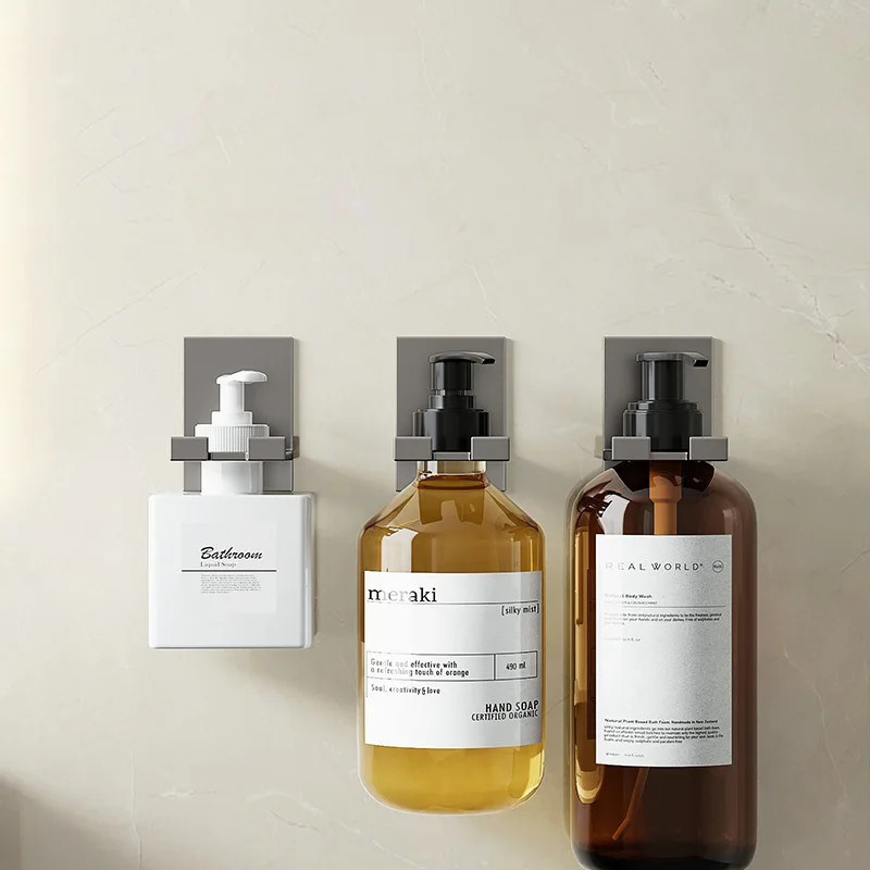 2/4/6Pcs Adjustable Shampoo Bottle Rack Hook Universal Shower Gel Holder Wall Mounted Hand Liquid Soap Hanger Bathroom Shelves 3