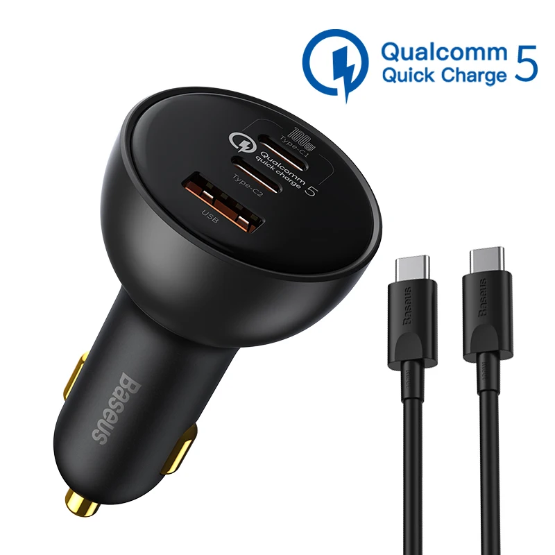 Autoladegerät Baseus Car Charger 160W, USB / USB-C, PD, OC Schwarz