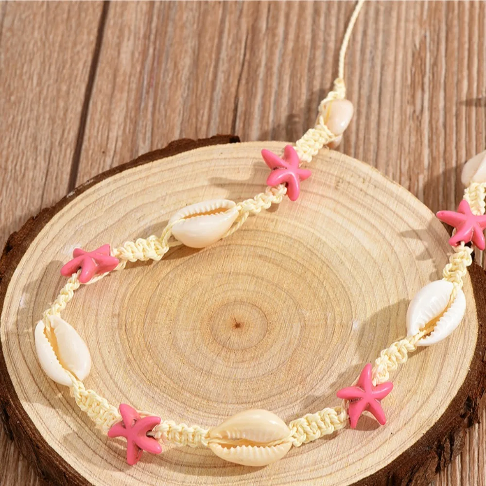 Pink Shell Necklace with Starfish for Women