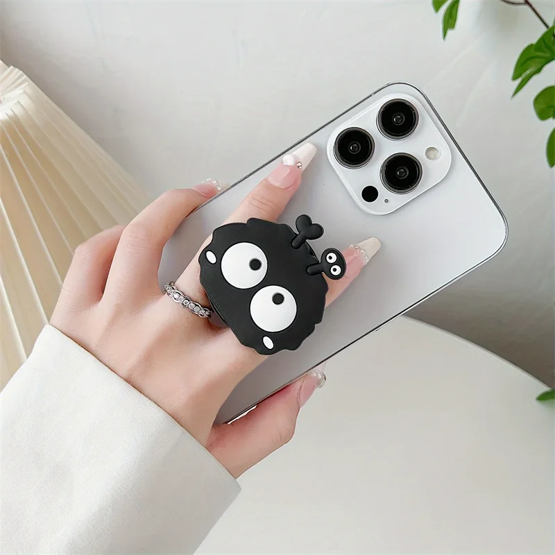 Korea Cartoon Schöne Schwarz Kleine Furball Telefon Halter Erweitern Stand Finger Griffe Griptok Steckdosen Replizieren Ari Halter Stabil – Detail 1