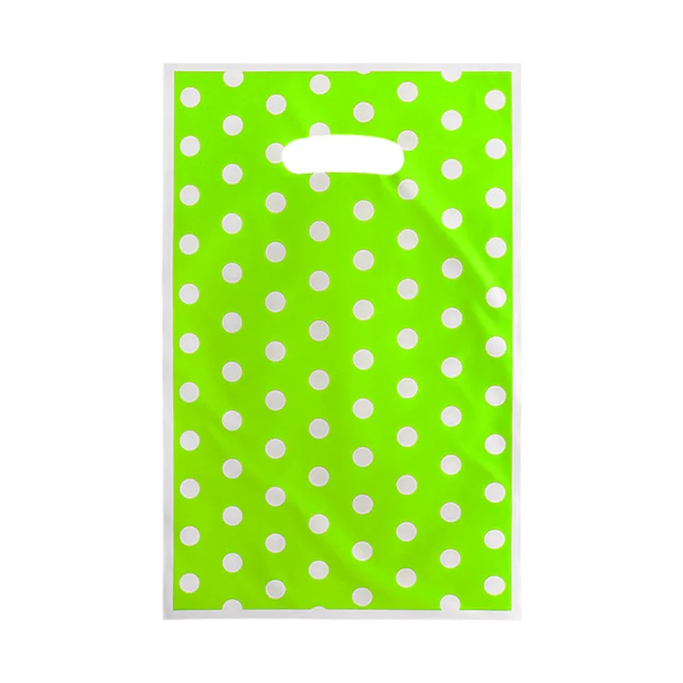 thumbnail image 1 of 10/50 piezas de bolsas de regalo impresas con lunares, bolsas de plástico para dulces, bolsas de botín para fiestas infantiles, suministros de decoración para fiestas de cumpleaños de niños y niñas, 1 of 5