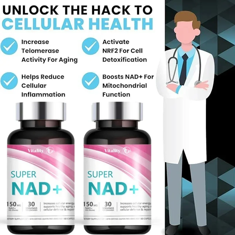 Nad+ Booster Nicotinamide Riboside Natural Energy Longevity & Cellular nad+ supplement capsules