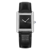 Nouvelle montre carrée classique pour hommes femmes conception Simple à deux mains bracelet en cuir de mode montres à Quartz étanches livraison directe 2