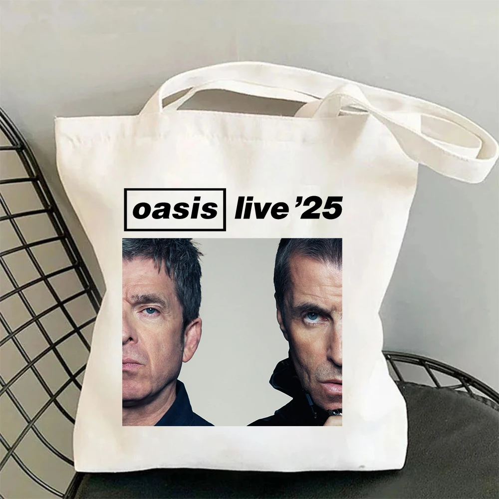 The Oasis Live 25 Tour 2025 Merch Canvas Bag Shopping Canvas