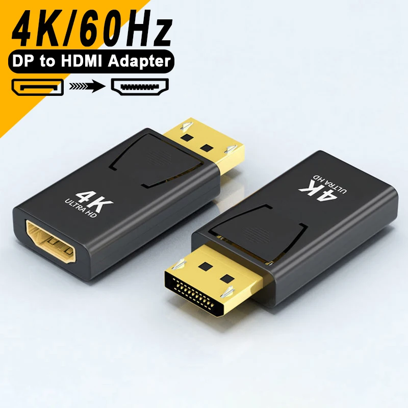 4K DP to HDMI Adapter 4K 60Hz Displayport to HDMI Converter Display ...