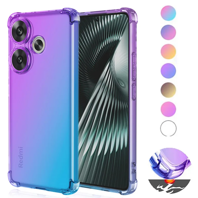 Gradient TPU Shockproof Transparent Protective Phone Case