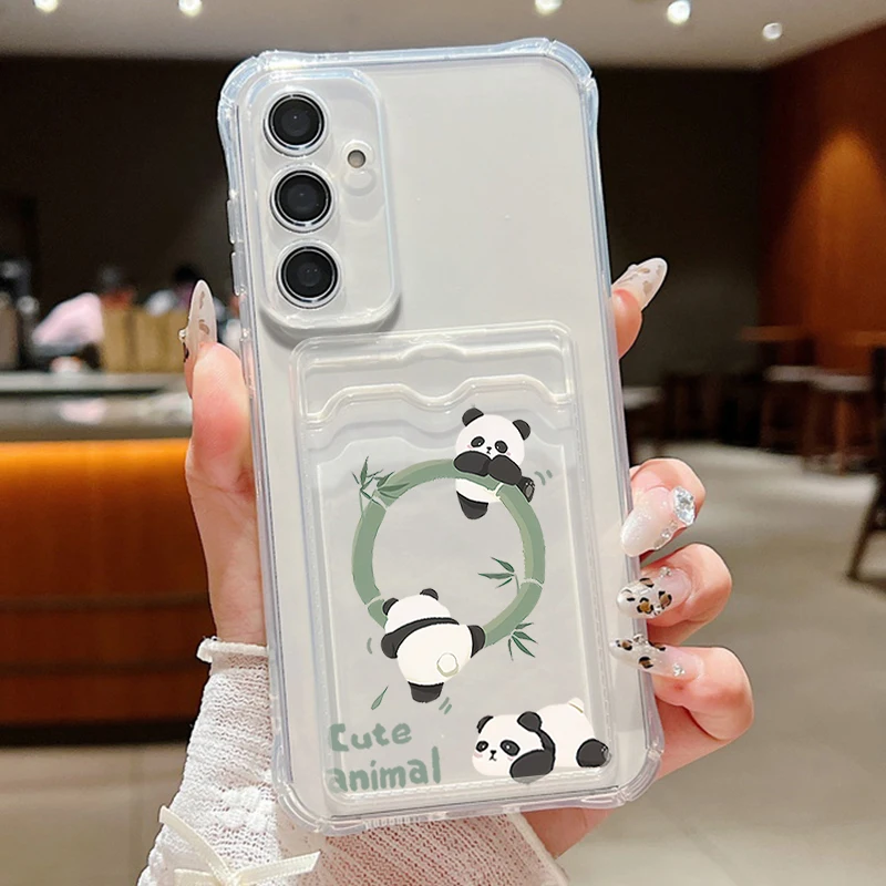 Panda Design Card Holder Phone Case Cover