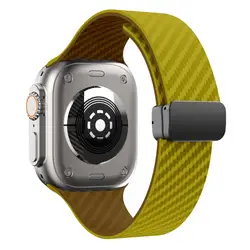 Magnetic Silicone Bracelet Loop - S10 - 42mm 38 40 41mm (Olive brown B)