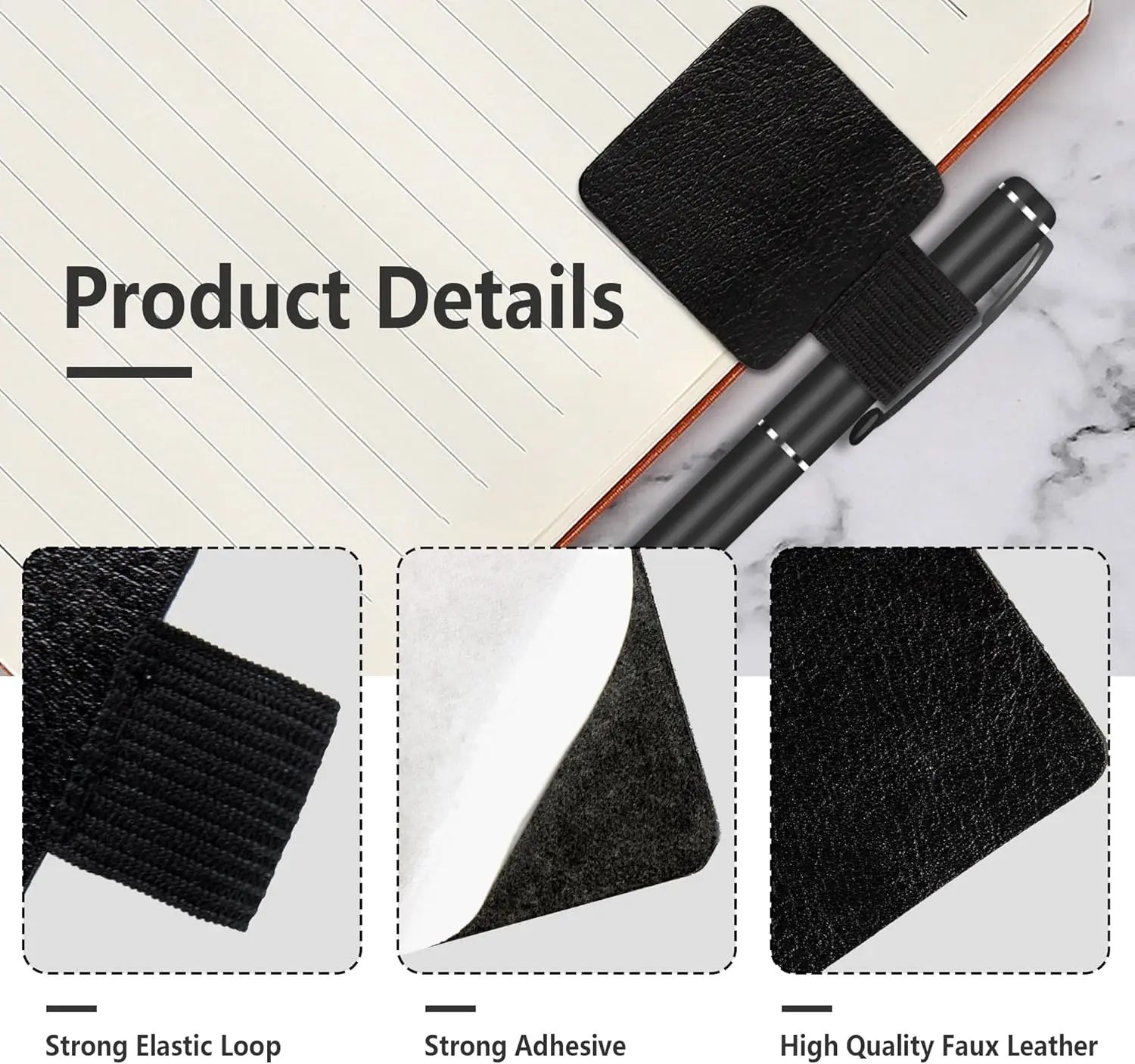 Self-adhesive Pen Holder Elastic Leather Pencil Loop Holders for IPad Case Ipencil Notebooks Laptop PU Stylus Pencil Stand Clip pen holder pen and brush holder pen loop pen clip