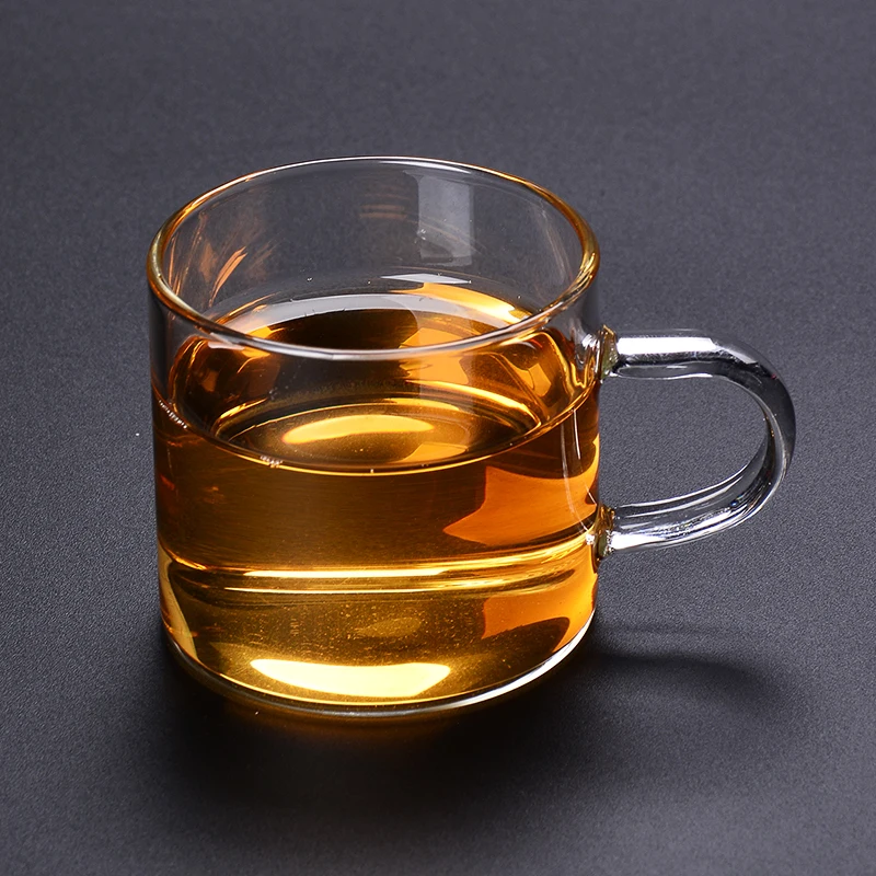 100ML Household Thicken Glass Teacup Heat Resistant High Temperature Explosion Proof Coffee Milk Rose Flower Tea Cups 6Pcs/Box