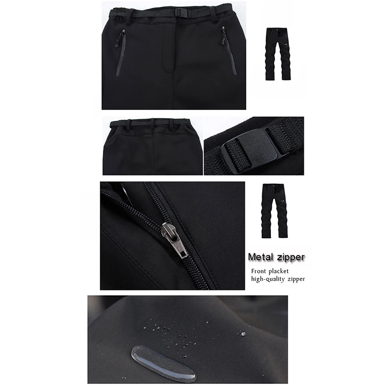 TRVLWEGO Women Hiking Pants Camping Climbing Hunting Trekking Trousers Softshell Waterproof Winter Super Warm Windproof Clothes for hiking pants