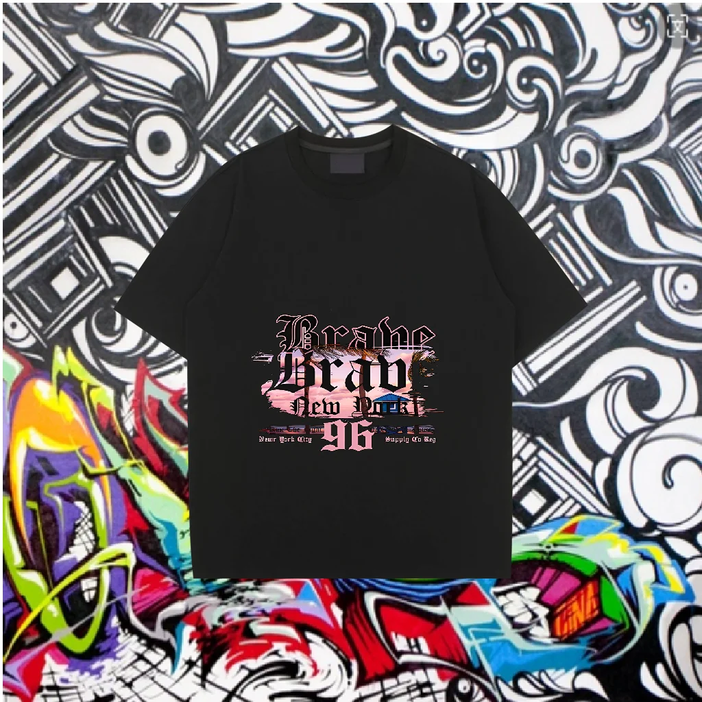 

Summer Cotton Loose Washed Tops Tees Print T-Shirt Mens Streetwear Vintage Black T-Shirt Harajuku Oversized T-Shirt