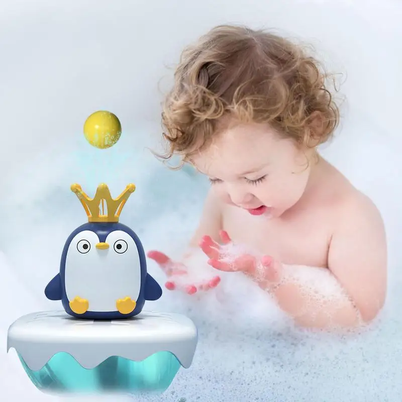 

Baby Bath Toys Cute Penguin Bathtub Sprinkler Toys with Replaceable Nozzle Sprinkler Bathtub Toys Spray Water Bath Toy For Kids