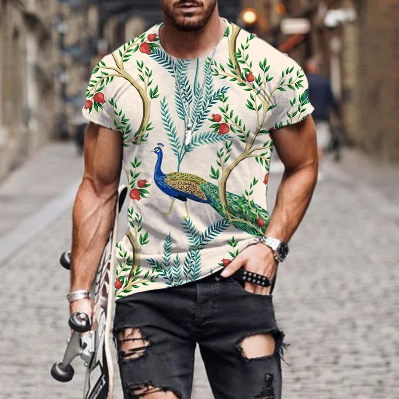 

Футболка мужская летняя с 3D-принтом, Оригинальная Повседневная модная, с рисунком цветов, модная уличная одежда