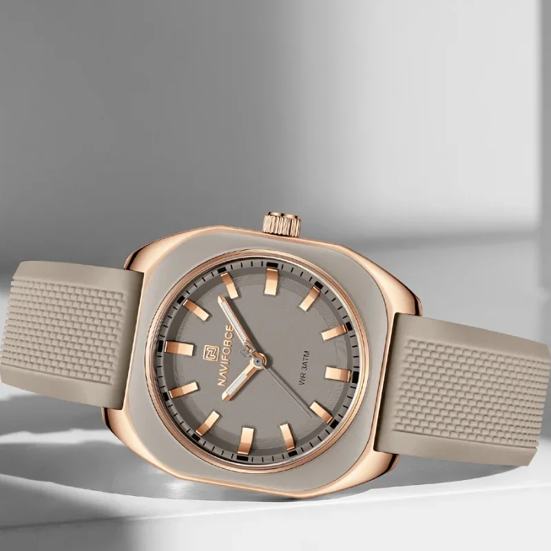 NAVIFORCE Fashion Women's Casual Elegant Simple Polygon Quartz Silicone Watch Gift for Women Wristwatch Casual Relogio Feminino womens watch