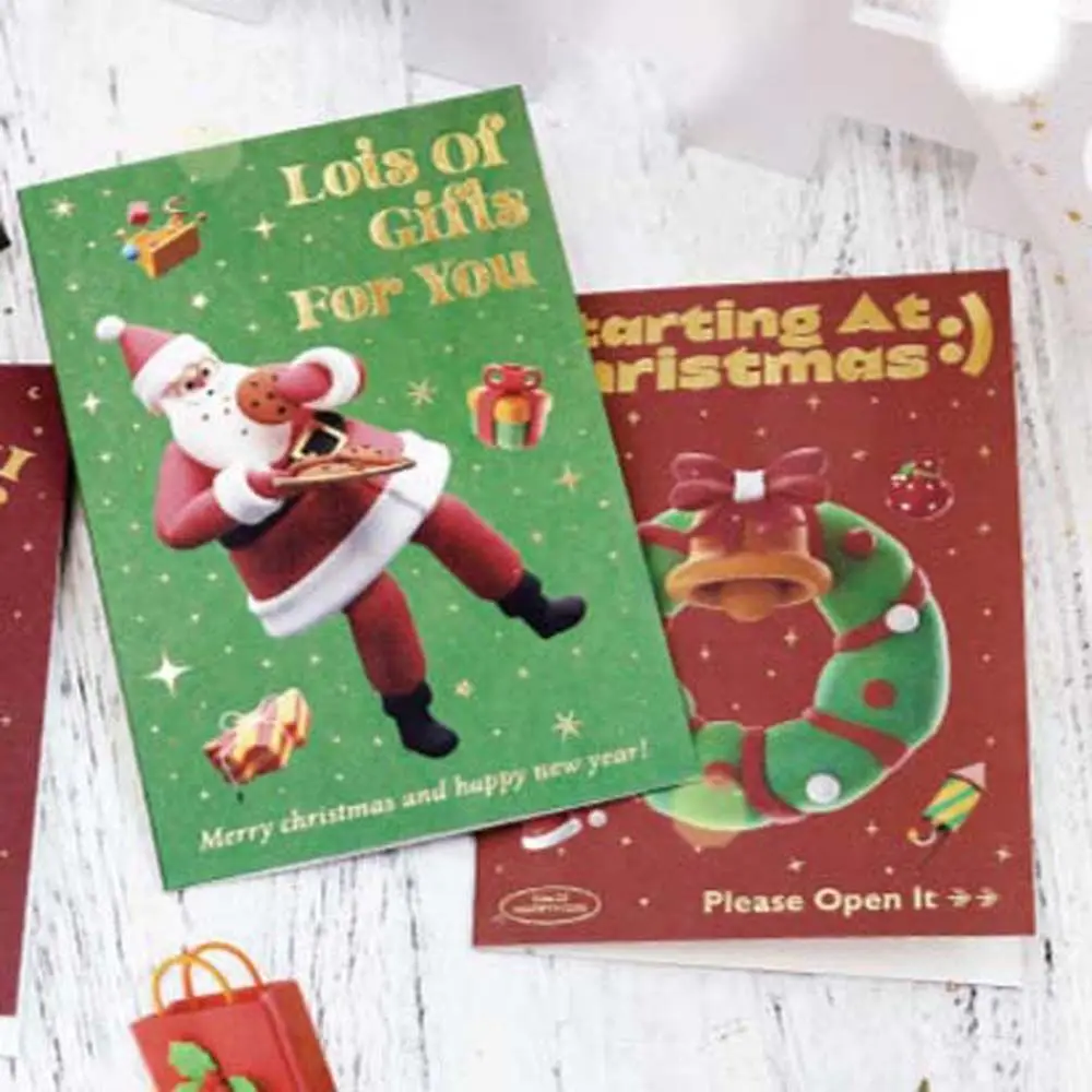 

Бронзовый подарок для детей, приглашение, Санта-Клаус, снеговик, искусственный набор, рождественские буквы, бумажные буквы, рождественские открытки