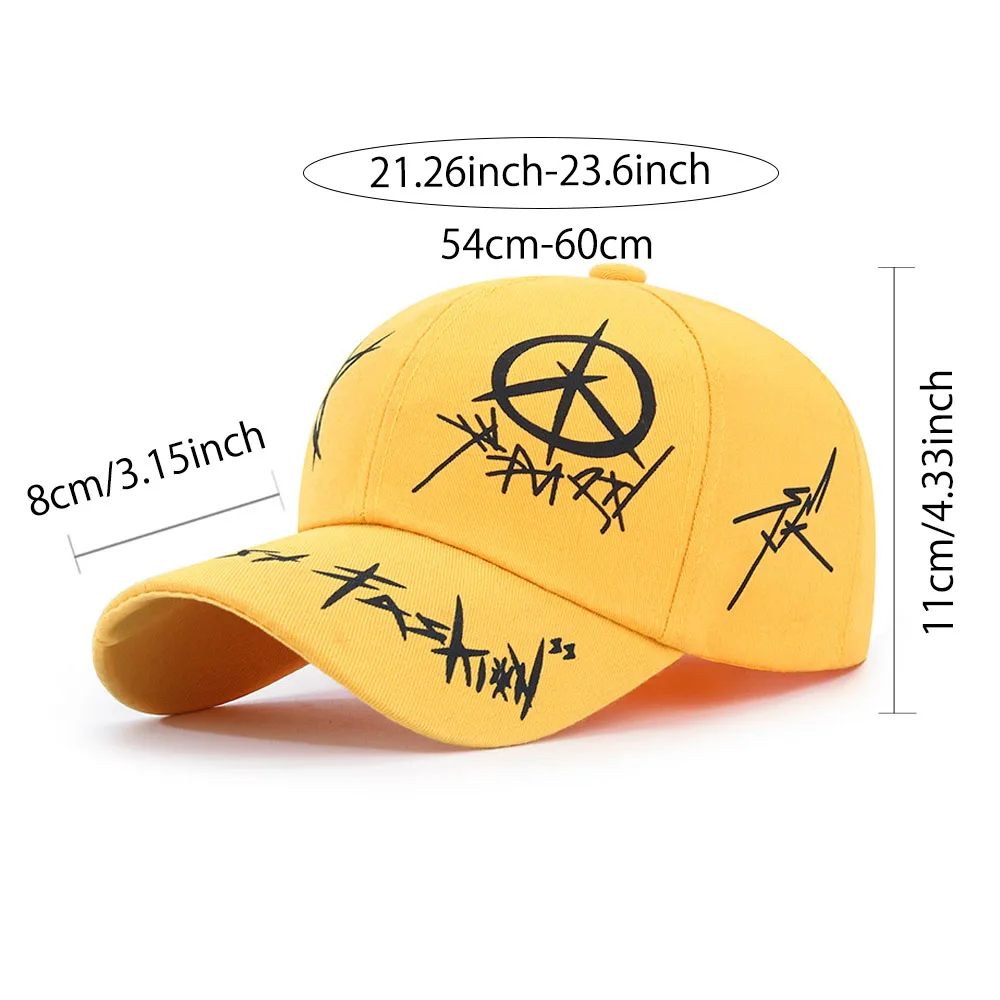 Unisex Letter Pattern Printing Snapback Baseball Caps Spring and Autumn Outdoor Adjustable Casual Hats Sunscreen Hat