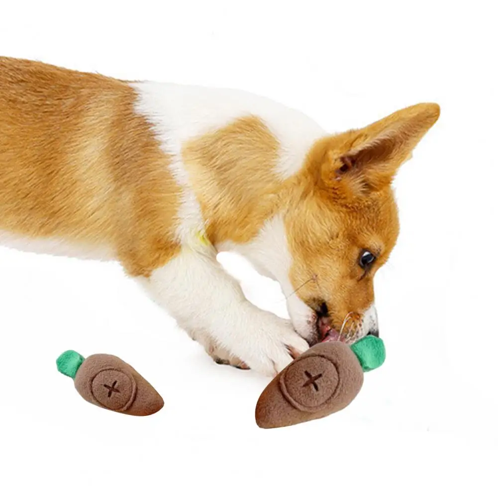 

Pet Toy Funny Plush Toy for Dogs Carrot-shaped Chew Toy with Squeaky Device Ideal for Teeth Grinding Boredom Relief Pet Supplies