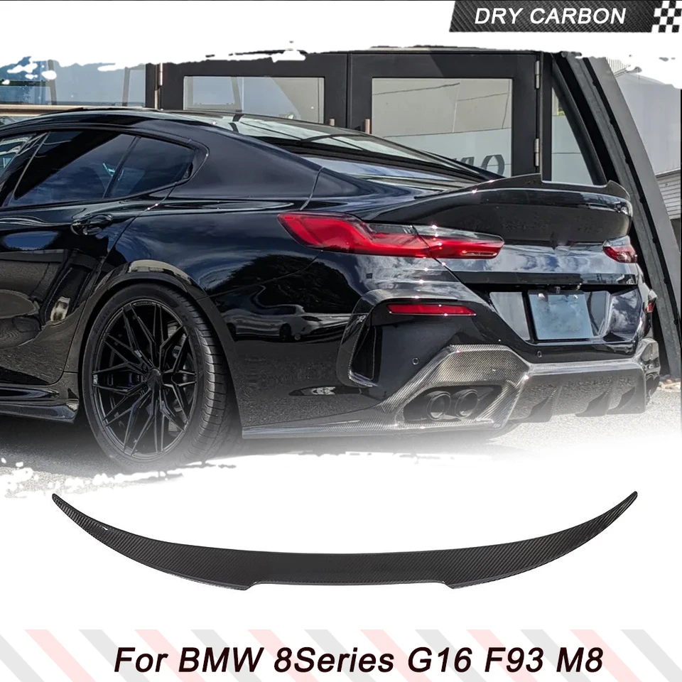 XPHAZZ Real Carbon Fiber Trunk Spoiler For BMW 8-Series Gran Coupe (2018-2023 G16) – PSM Style, High Kick Design - View #6