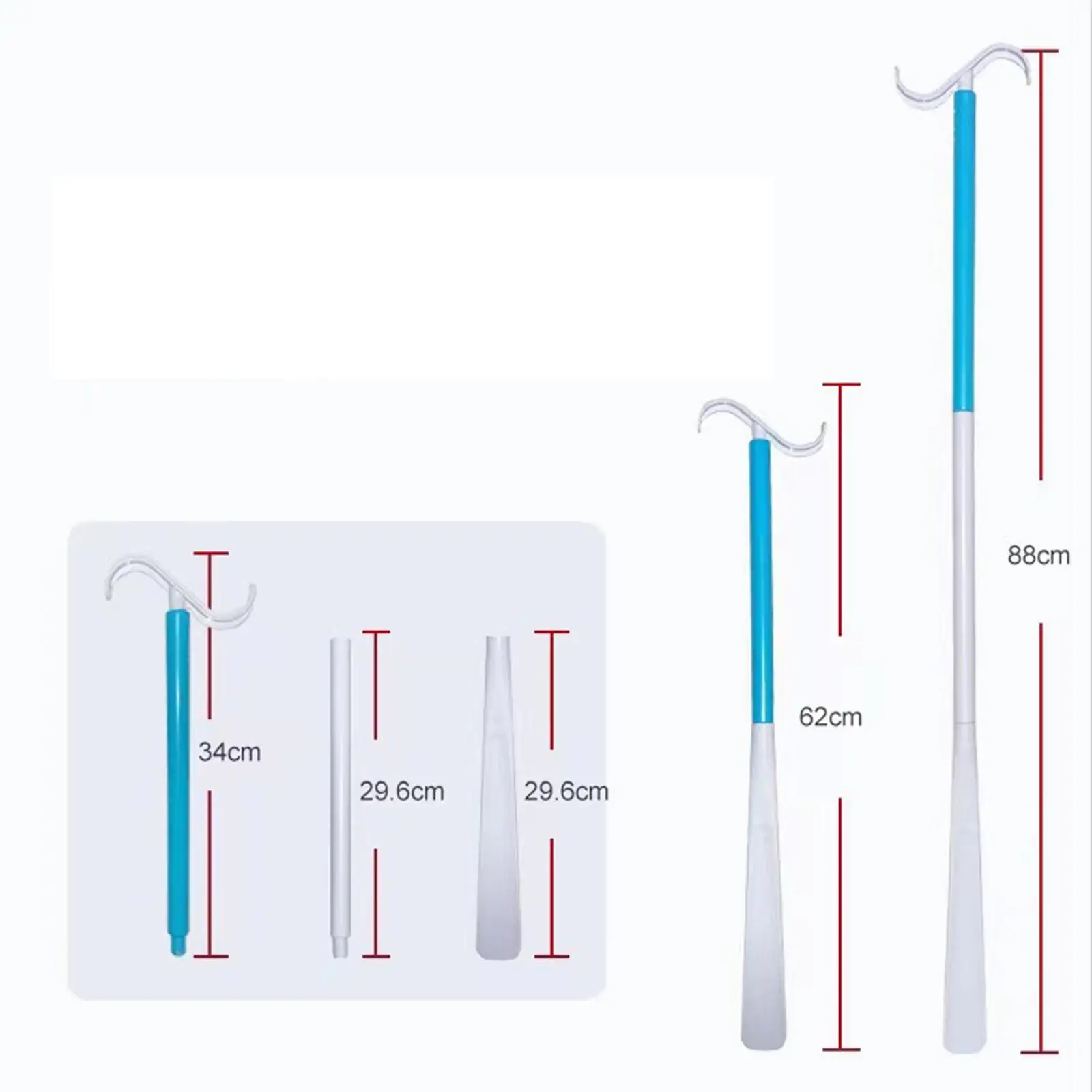 Dressing Stick Aid Adjustable Extended Shoehorn Socks Shoes Back Problem Shoes Socks Dressing Aids Shoehorn Assisted