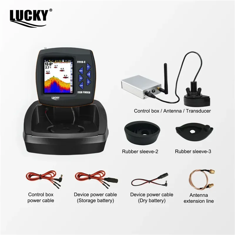 Remote control bait boat fish finder fishing accessories LUCKY FF918-CWL remote control bait boat 3.5" LCD operating range 300m depth range 100M wireless