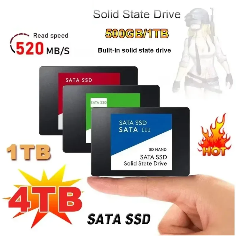 4TB 솔리드 스테이트 디스크 SSD 고속 500G 1TB 2TB 내장 HDD 하드 드라이브 SATA3 2.5인치 노트북 마이크로컴퓨터 데스크탑용