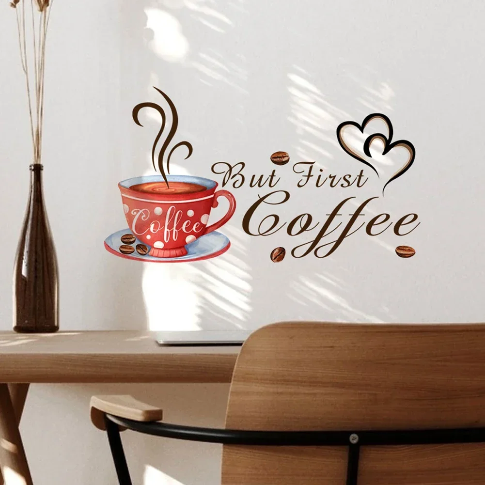 Coffee Cup Wall Stickers for Cafe Pub Kitchen Living Room wall stickers