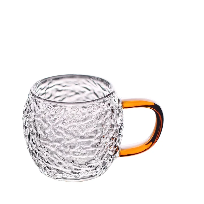 Japanese Style Heat Resistant 6pcs Package High Temperature and Explosion-proof Hammered Glass Tea Cup Borosilicate Cups Kitchen