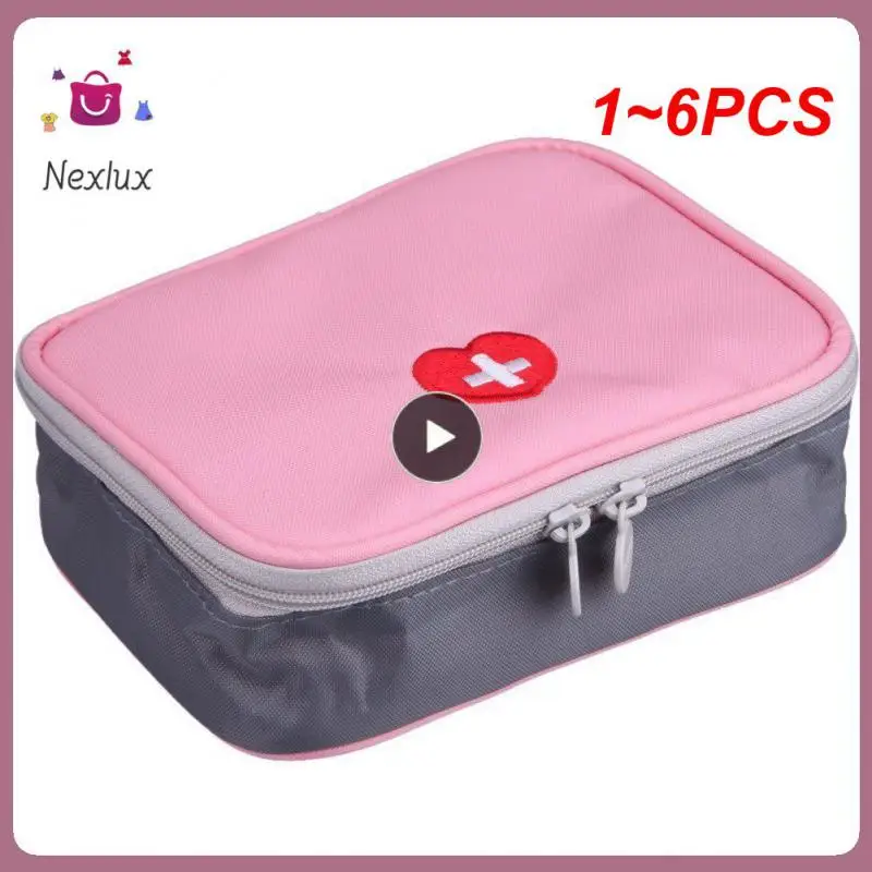 

1~6PCS New Function First Aid Kit Organizers Emergency Drug Cotton Fabric Bag Pill Case Splitters Box Travel