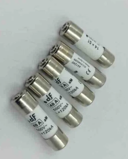 

Fuses: DF 40A 500V aM 120KA 441240 14*51 ( With striker ) / 441208 8A / 441210 10A / 441220 441232 / 441250 50A 400V