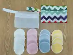 Reusable Bamboo Cotton Makeup Remover Pads - Soft, Washable Facial Cleansing Beauty Tool Set (1 Set)