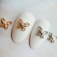 10pcs Kawaii Butterfly Alloy Zircon Crystals Rhinestones Jewelry Nail Art Parts Decorations Nails Accessories Charms Supplies 1