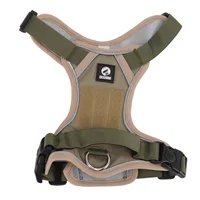 Arnés Chaleco Antiescape Seguridad Perros Grandes - Reflectante, Transpirable, Ajustable, Caqui