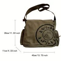 Sac à bandoulière en toile pour femmes, sac à bandoulière de grande capacité, fourre-tout messager de dessin animé, sacs 2