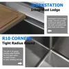 33 Inch Drop in Kitchen Sink, 16 Gauge Black Stainless Steel Sink Workstation Deep Kitchen Sink, Single Bowl Kitchen Sink Basin 5