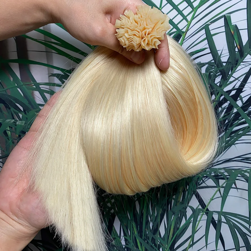 Extension per capelli con punta a V in vero capello umano al 100%, cheratina, capelli Remy, K-Tip, capelli brasiliani, morbidi, setosi, lisci, naturali per donna - immagine 4