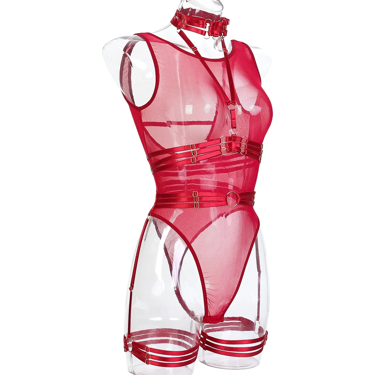 Sexy Lingerie Women Corset Female Underwear See Through Bodysuit Teddy Halter Harness Erotic Lingerie Porno Costume