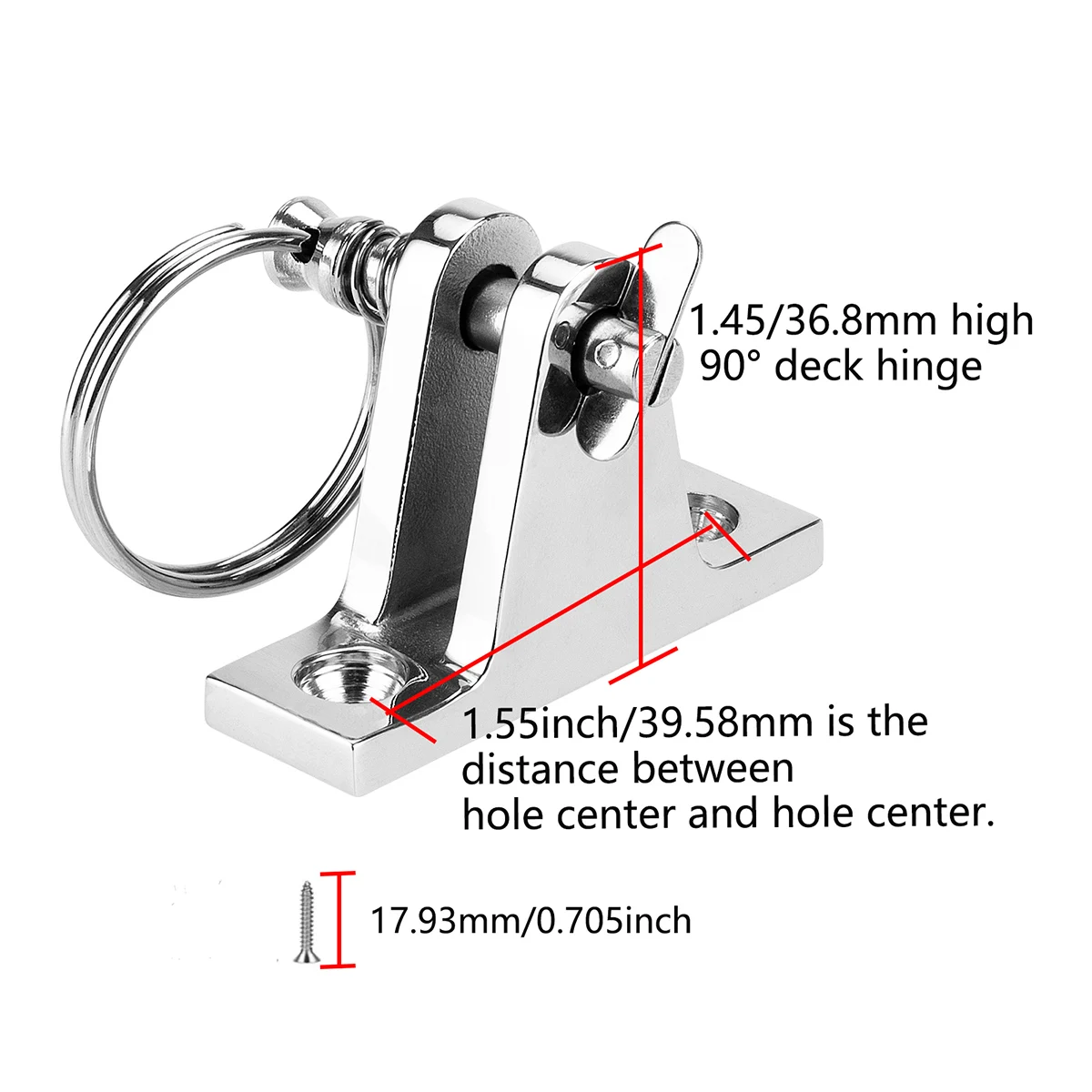 Boat Bimini Top Eye End Cap Fits 1.26 Inch (32 mm) with Bimini Top Deck Hinge, Marine Hardware Fitting