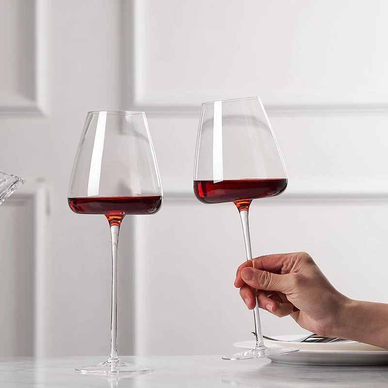 1 Pcs 590/720ml Collection Level Handmade Red Wine Glass Crystal Burgundy Bordeaux Goblet Art Big Belly Tasting Light Thin Cup wine glass