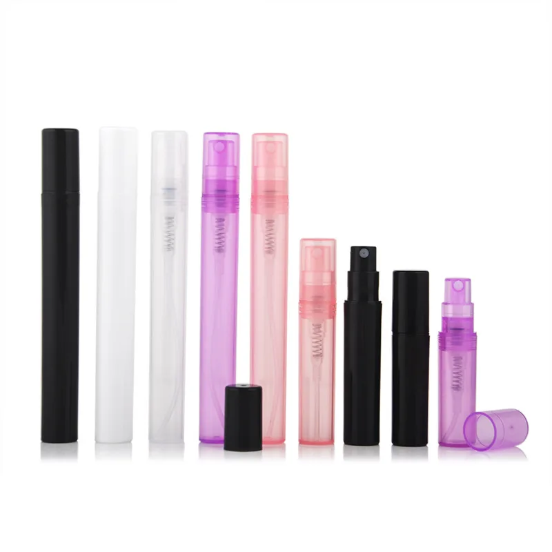 

50pcs/lot 2ml 3ml 5ml Empty colorful Spray Bottle transparent Plastic Perfume bottle Makeup Perfume Atomizer Refillable Bottles
